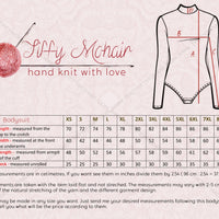 Cream Mohair Turtleneck Bodysuit with Zip – Fluffy Hairy Knit One Piece, 3 Strand Hand Knit T2106