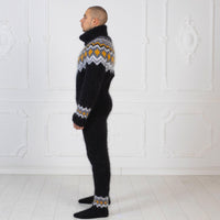 Hand-Knitted Icelandic Mohair Catsuit – Fetish Full Body Suit with Integrated Socks T979M