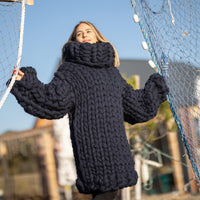 30-Strand Chunky Wool Sweater – Hand-Knitted Oversized Pullover in 100% Soft Wool T1304