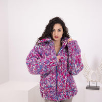 Extra Chunky Cardigan – 25-Strand Hand Knitted Alpaca Merino Wool Blend T1542