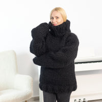 12-Strand Big Mohair Sweater – Hand-Knitted Chunky Unisex Pullover T1536
