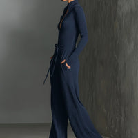 Women's Elegant Knit Sparkling Zipper Front Jumpsuit MDA2560G5I