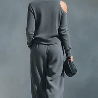 Women's One-shoulder Cut-out Modern Knit-Blend Set MDA2539G2I