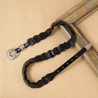 Women's Elegant Western - Style Faux Leather Floral - Embossed Waist Belt MDA1699H5I
