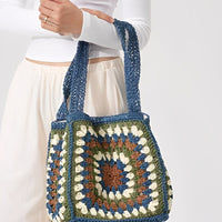 Women's One-Shoulder Magnetic Buckle Large-Capacity Woven Bag MDA0487H3I