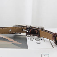 Women's Fashionable Alligator Leather Thin Belt MDA0196H6Y