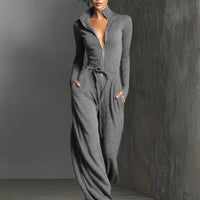 Women's Elegant Knit Sparkling Zipper Front Jumpsuit MDA2560G5I