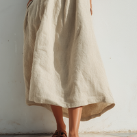 Women's Lightweight Linen Swing Dress With Loose Fit & Asymmetric Hem, Contemporary Effortless-Elegant Style Dress MDZ1369D3LYL