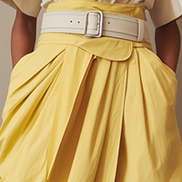 Women's Minimalist Yellow Cotton-Linen Cropped Wide-Leg Pants MDZ2812D2ZJW