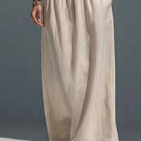 Women’s Beige Linen-Blend Sleeveless Hooded Maxi Dress MDZ2928D2T