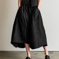 Women's Minimalist Commuter-Casual Faux Two-Piece Cotton-Linen Black Sleeveless Midi Dress MDZ2942D6ZJW
