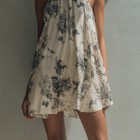Women's Simple Floral Print Backless Mini DressMDZ0791E8ZRK