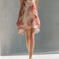 Women's Simple Floral Print Flowy Sleeveless Mini Dress MDZ0718E0ZRK