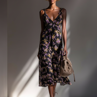Women's Simple Floral Print Midi Slip DressMDZ0824E3ZRK