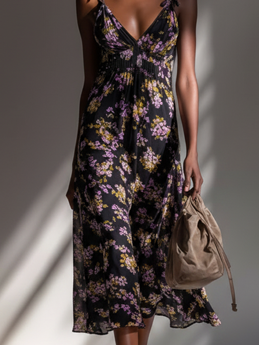 Women's Simple Floral Print Midi Slip DressMDZ0824E3ZRK