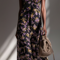 Women's Simple Floral Print Midi Slip DressMDZ0824E3ZRK