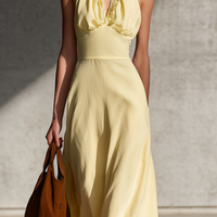 Women's Simple Ruffled Backless Flowy Maxi Dress MDZ0823E0ZRK