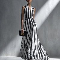 Women's Minimalist Striped Flowy Maxi Dress MDZ0885E3ZRK