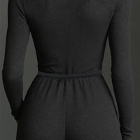 Women's Elegant Knit Sparkling Zipper Front Jumpsuit MDA2560G5I