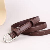 Women's Brown Classic Faux Leather Gold - Buckle Belt MDA0898H6I