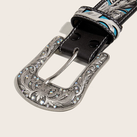 Women's Embossed Rhinestone PU Leather Personalized Belt MDA0495H9T