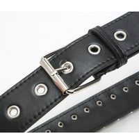 Women's Black Punk - Style Faux Leather Spike - Embellished Waist Belt MDA1645H0I