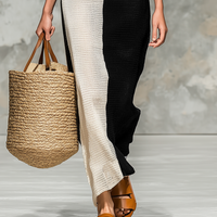 Women's Minimalist Knitted Boat Neck Short-sleeved Maxi Dress MDZ0969A4Y