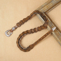 Women's Elegant Western - Style Faux Leather Floral - Embossed Waist Belt MDA1699H5I