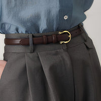 Women's Vintage Sophisticated Faux - Leather Horsebit Belt MDA0688H2I