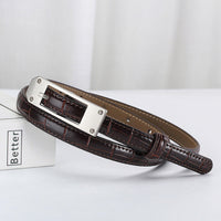 Women's Fashionable Alligator Leather Thin Belt MDA0196H6Y