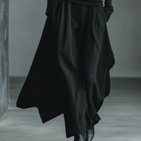 Women's Black Knit Off-Shoulder Fitted Top And Woven Fabric Skirt Set MDA1430K2T
