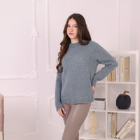 Baby Suri Alpaca Sweater, Soft Fluffy Knit Pullover, Lightweight Crewneck Sweater T2196