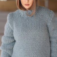 One available in size 6XL, Suri Alpaca Sweater, Chunky Knit, Hand Knitted Crewneck  T2217