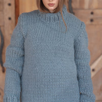 One available in size 6XL, Suri Alpaca Sweater, Chunky Knit, Hand Knitted Crewneck  T2217