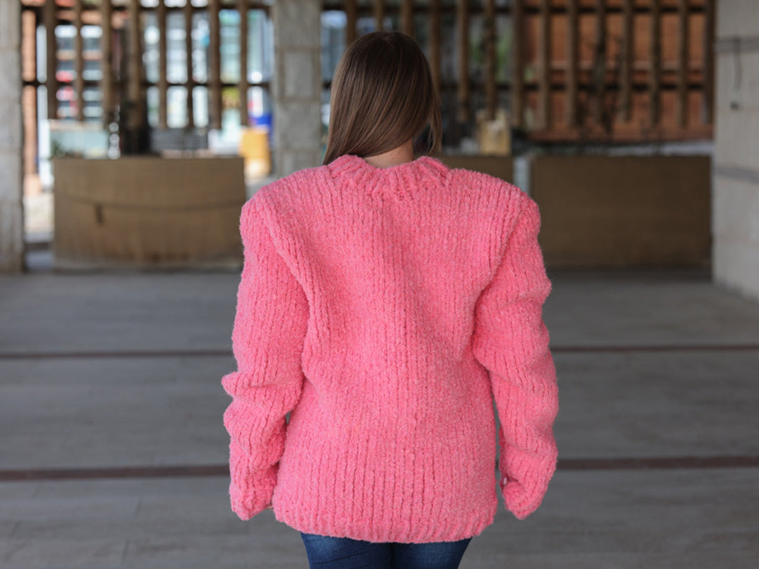 One available in size 4XL, Alpaca Wool Crewneck  Sweater, Hand Knit Boucle Knit T2212
