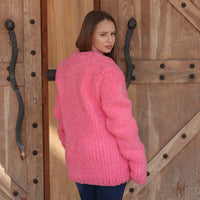 One available in size 4XL, Alpaca Wool Crewneck  Sweater, Hand Knit Boucle Knit T2212