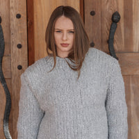 One available in size 4XL, Alpaca Wool Crewneck Sweater, Hand Knit Boucle Knit T2211