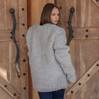 One available in size 4XL, Alpaca Wool Crewneck Sweater, Hand Knit Boucle Knit T2211