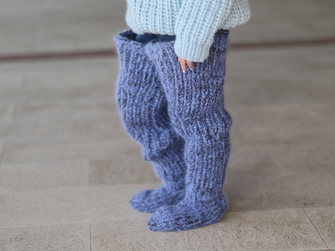 Long Chunky Knit Socks, Over Knee Mohair Wool Leg Warmers   T2204