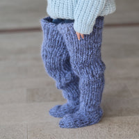 Long Chunky Knit Socks, Over Knee Mohair Wool Leg Warmers   T2204