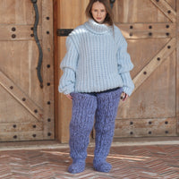 Long Chunky Knit Socks, Over Knee Mohair Wool Leg Warmers   T2204