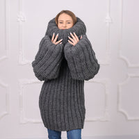 30-Strand Chunky Wool Sweater – Hand-Knitted Oversized Pullover in 100% Soft Wool T1304 (Copy)