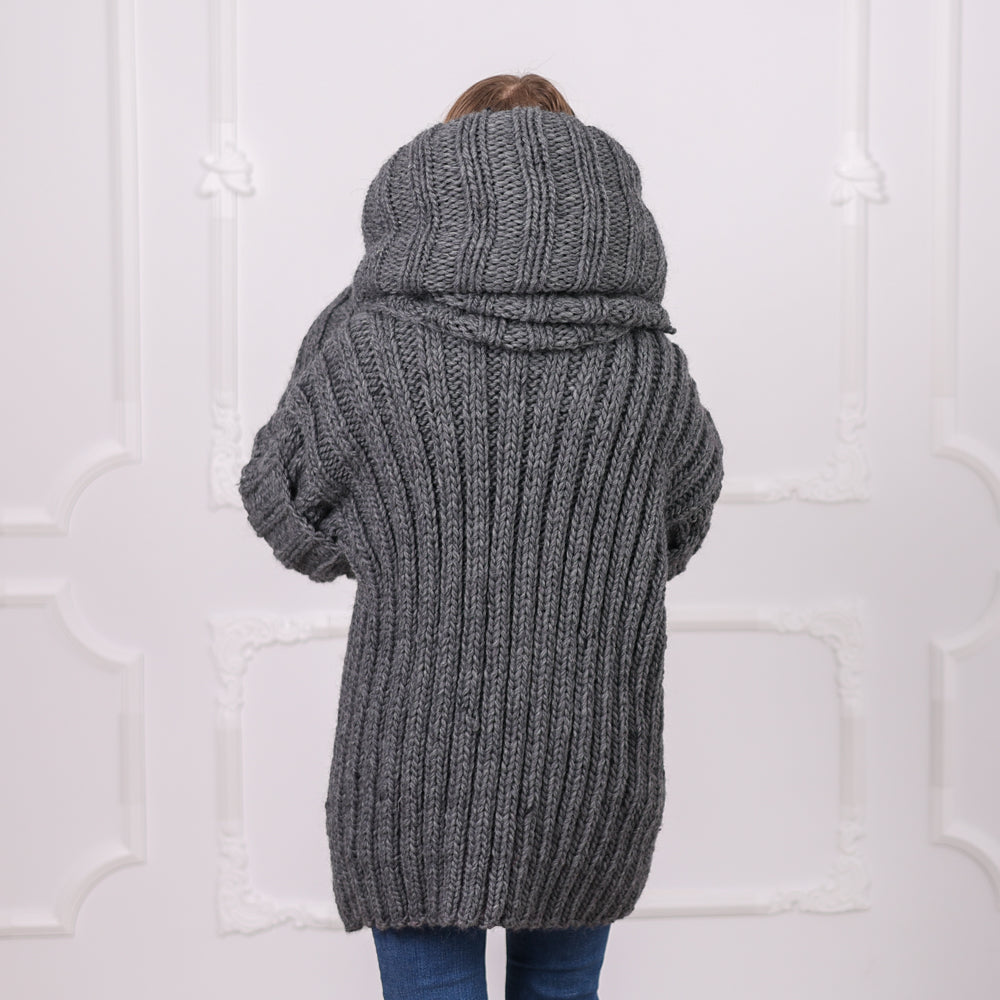 30-Strand Chunky Wool Sweater – Hand-Knitted Oversized Pullover in 100% Soft Wool T1304 (Copy)