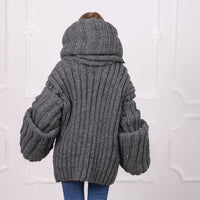 30-Strand Chunky Wool Sweater – Hand-Knitted Oversized Pullover in 100% Soft Wool T1304 (Copy)