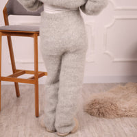 Kid Mohair Sweater and Pants Set, Fluffy Knit, Oversized Loungewear T2135