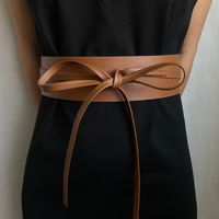 Women's Fashion Imitation Leather Tie Band Wide Belt MDA0120H1Y