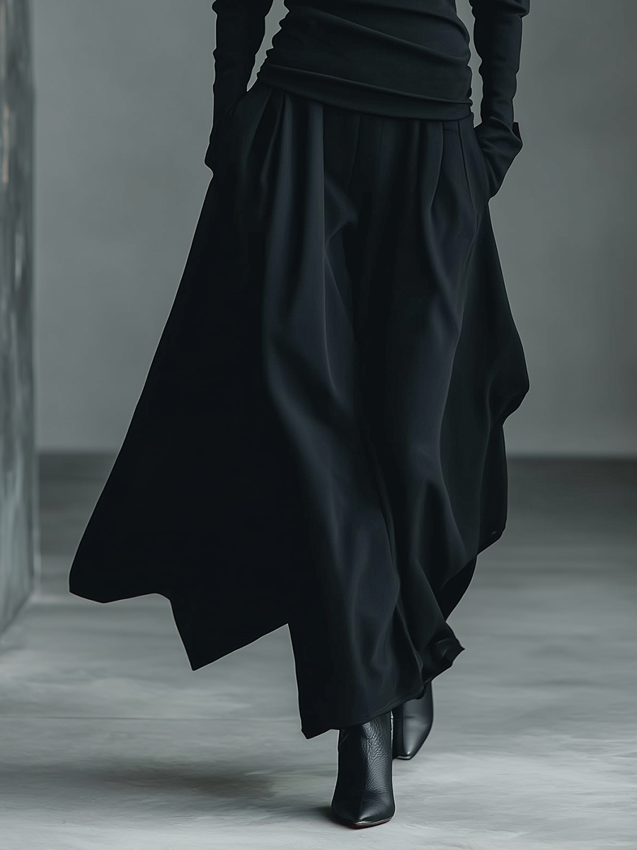 Women's Black High-Waisted Skirt MDA0402L8T