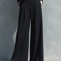 Women's Black Classic Knit Turtleneck Wide - Leg Jumpsuit MDA2133J5I