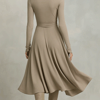 Women’s Elegant Figure-flattering Long Sleeves Knit Blend Midi Dress MDA2446G6I