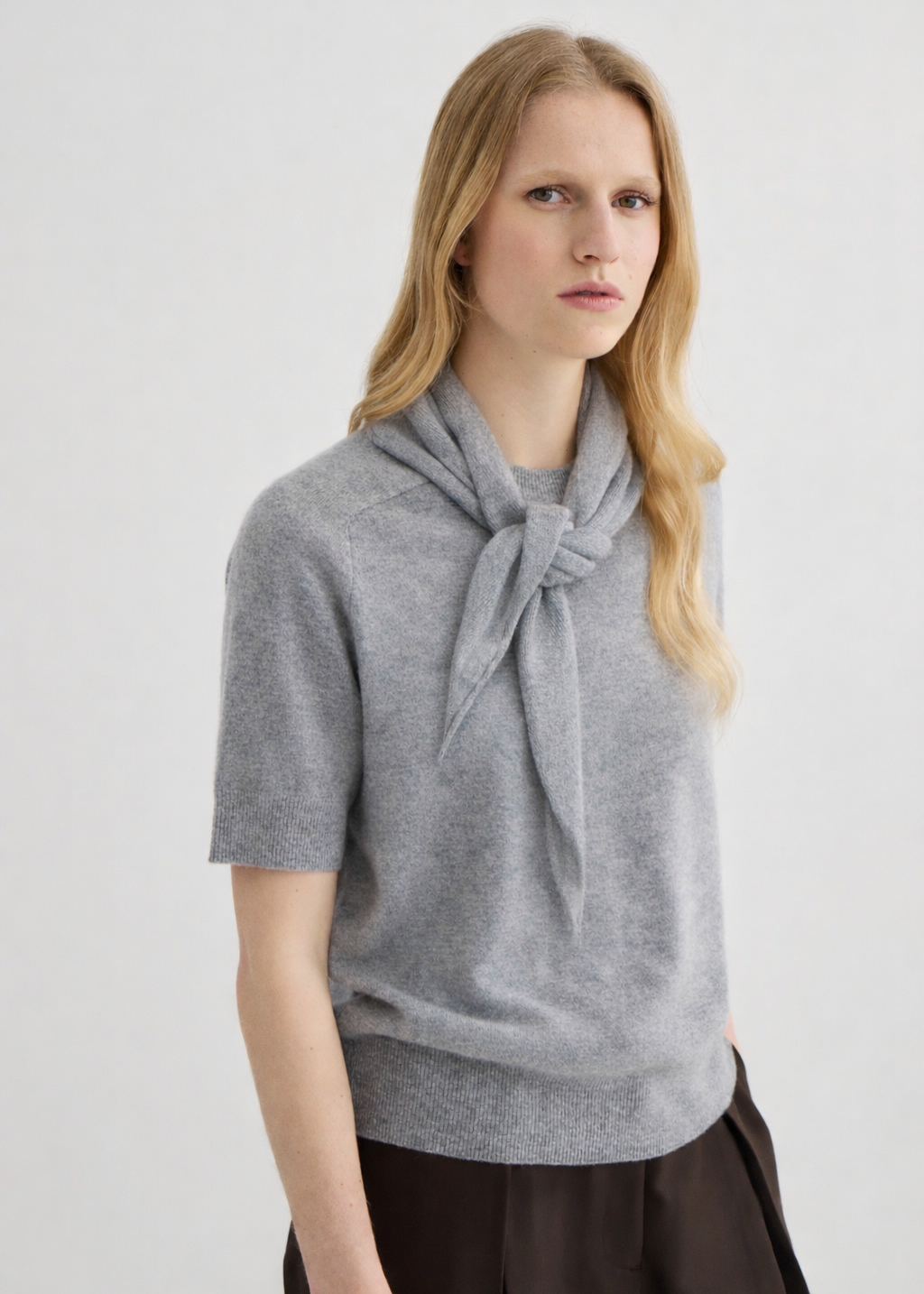 Cashmere Triangle Scarf - Grey Marle